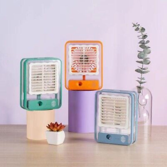Portable USB Air Cooler Fan β 3-Speed, Mist Spray, Rechargeable | Random Color