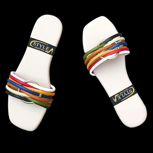 Multicolor PU Flat Flats for Women Size 6-11