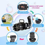 Gatling Automatic Water Bubble Gun Toy For Kids