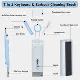 7-in-1 Computer Keyboard Cleaner Brush Kit Earphone Cleaning Pen For Headset Keyboard Cleaning Tools Cleaner Keycap Puller Kit