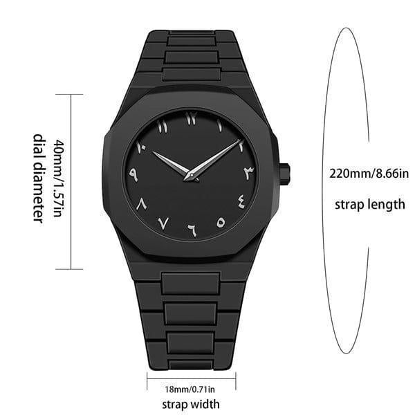 Black Quartz Watch for Men Aluminum Daily Wear