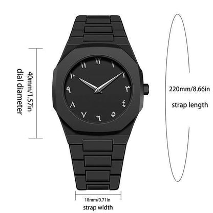 Black Quartz Watch for Men Aluminum Daily Wear