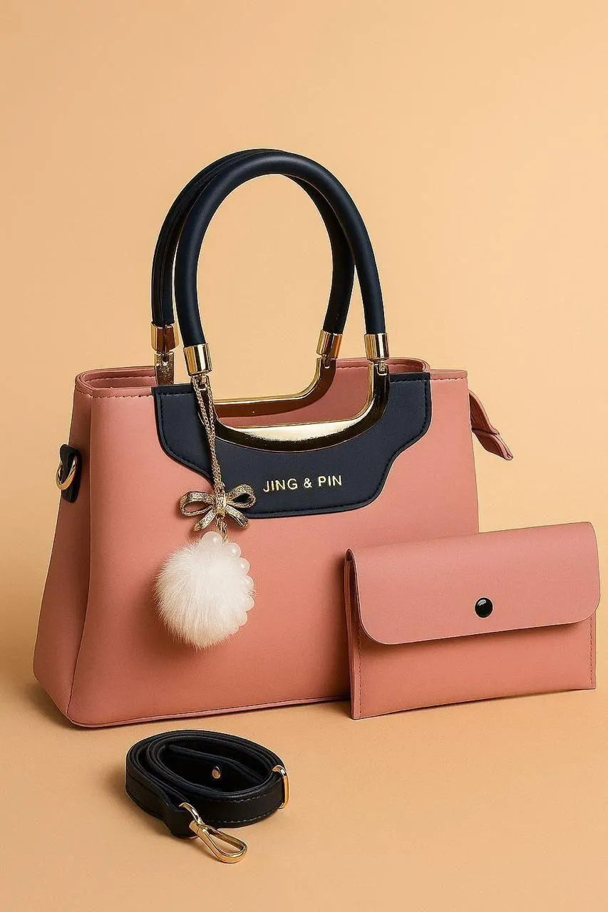Maroon Leather Shoulder Bag with Detachable Strap & Card Holder