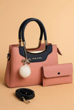 Maroon Leather Shoulder Bag with Detachable Strap & Card Holder