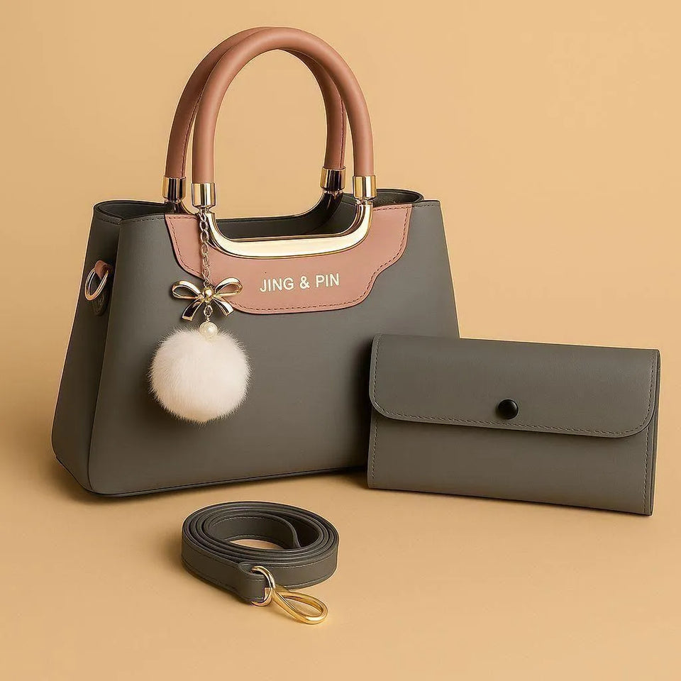 Maroon Leather Shoulder Bag with Detachable Strap & Card Holder