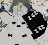 Kids Bow Western Maxi Top & Maxi Set Black White