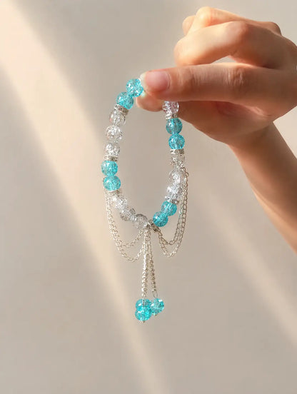 1 Pc Antique Design Crystal Chain Bracelet