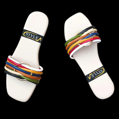 Multicolor PU Flat Flats for Women Size 6-11
