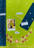 Girls 3-Piece Kurta Shalwar Suit Green Yellow Embroidered Cotton