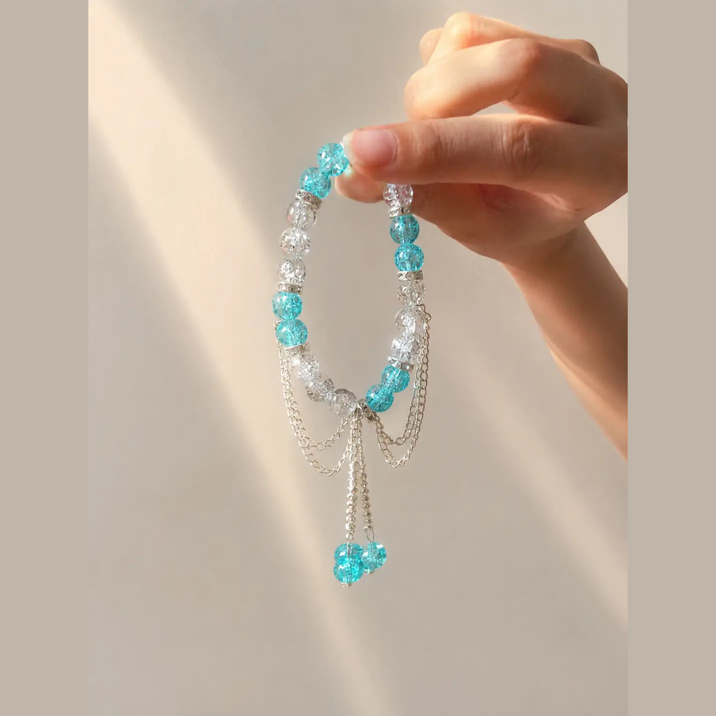1 Pc Antique Design Crystal Chain Bracelet