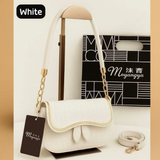 White Crossbody Bag with Gold Chain & Detachable Strap