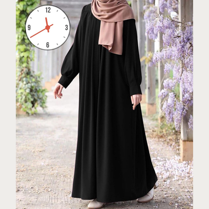 Abaya Arrival  Front Zip & Side Pocket Abaya With Adjustable Belt
