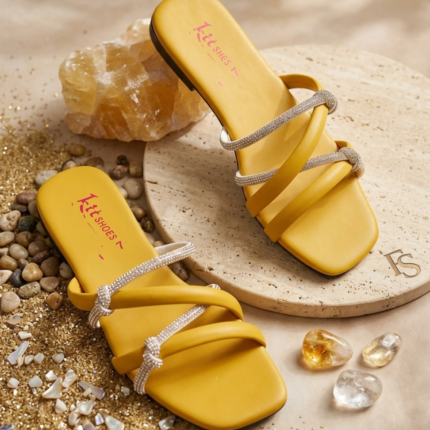 Women's Fancy Glitter PVC Flats - 1 Pcs