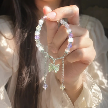 1 Pc Butterfly Hanging Crystal Chain Bracelet