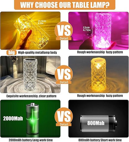 💎 16 Colors Diamond Rose Crystal LED Lamp 💎