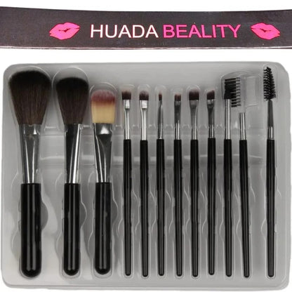 Makeup Brush 🖌️ Set – 12-Piece Professional Makeup Tool Kit | Soft, High-Quality Synthetic Bristles | Huada | Fit Me | Pabibrow 🖌️