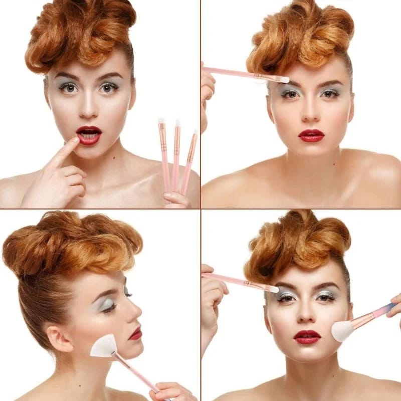 Makeup Brush 🖌️ Set – 12-Piece Professional Makeup Tool Kit | Soft, High-Quality Synthetic Bristles | Huada | Fit Me | Pabibrow 🖌️