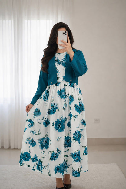 Digital Sleeve'less Maxi With Koti ❤️