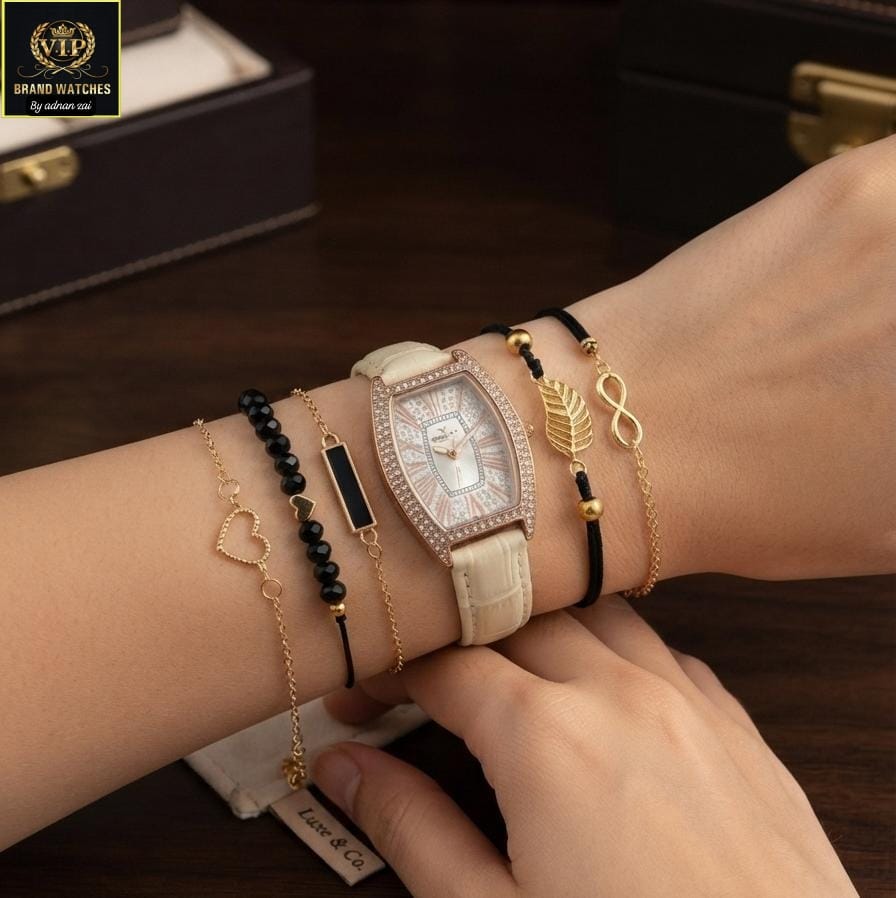 GIRL'S DIAMONDS STONES STRAPS WATCH ⌚