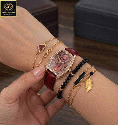 GIRL'S DIAMONDS STONES STRAPS WATCH ⌚
