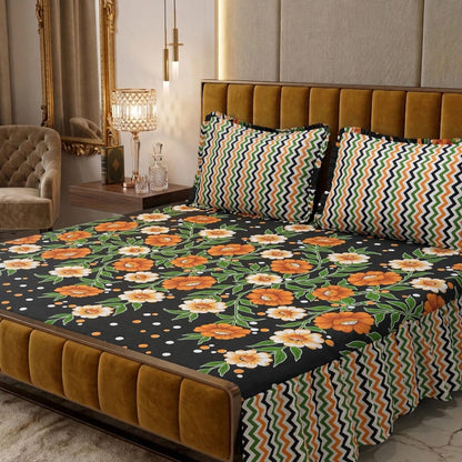 3Pc Stitched 2 Sided Frill Bedsheets 😻