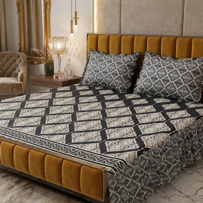 3Pc Stitched 2 Sided Frill Bedsheets 😻