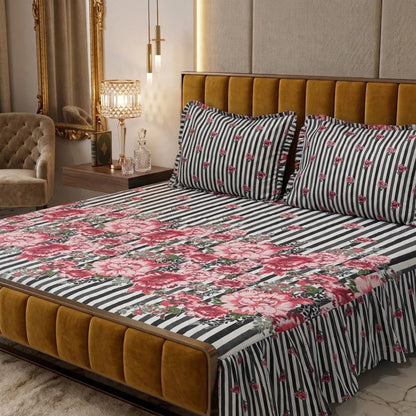 3Pc Stitched 2 Sided Frill Bedsheets 😻