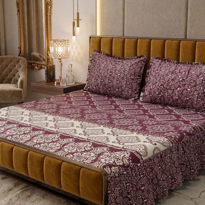 3Pc Stitched 2 Sided Frill Bedsheets 😻