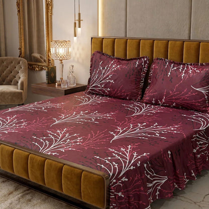 3Pc Stitched 2 Sided Frill Bedsheets 😻