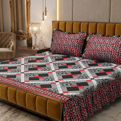 3Pc Stitched 2 Sided Frill Bedsheets 😻