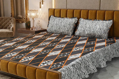 3Pc Stitched 2 Sided Frill Bedsheets 😻