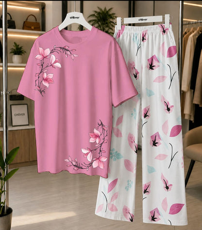 New Printed Night Suit With Trousers For Women