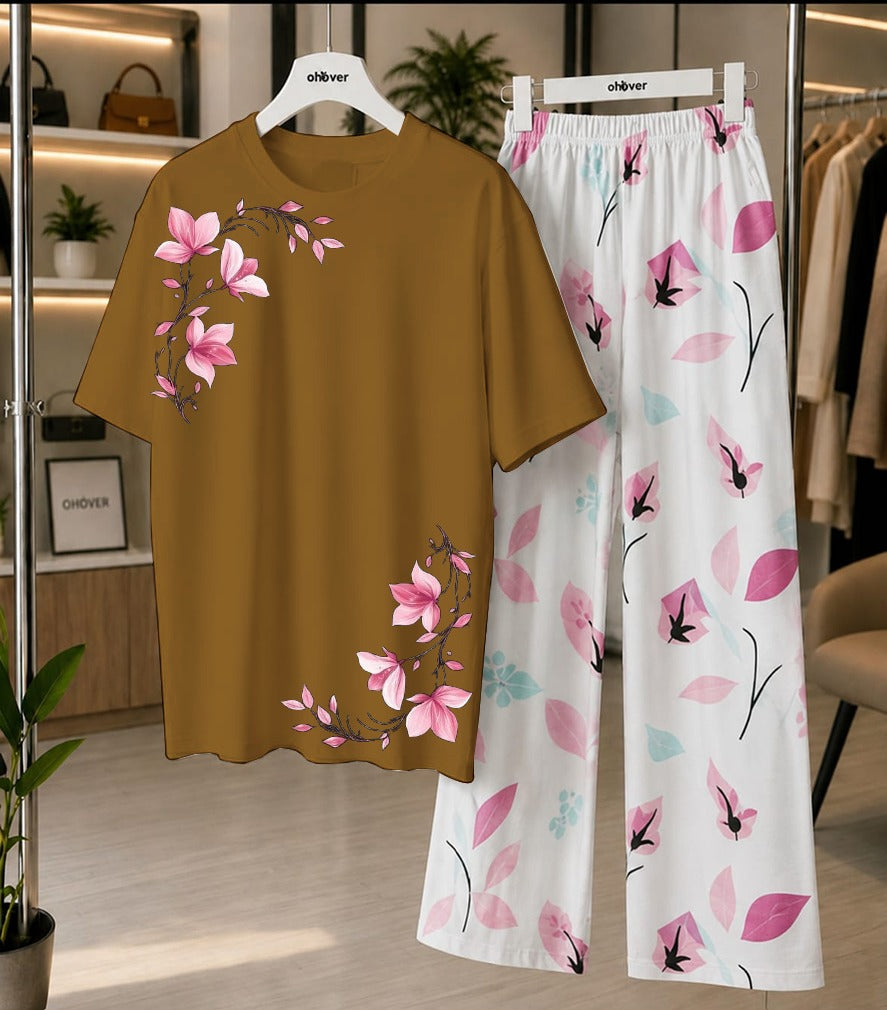 New Printed Night Suit With Trousers For Women