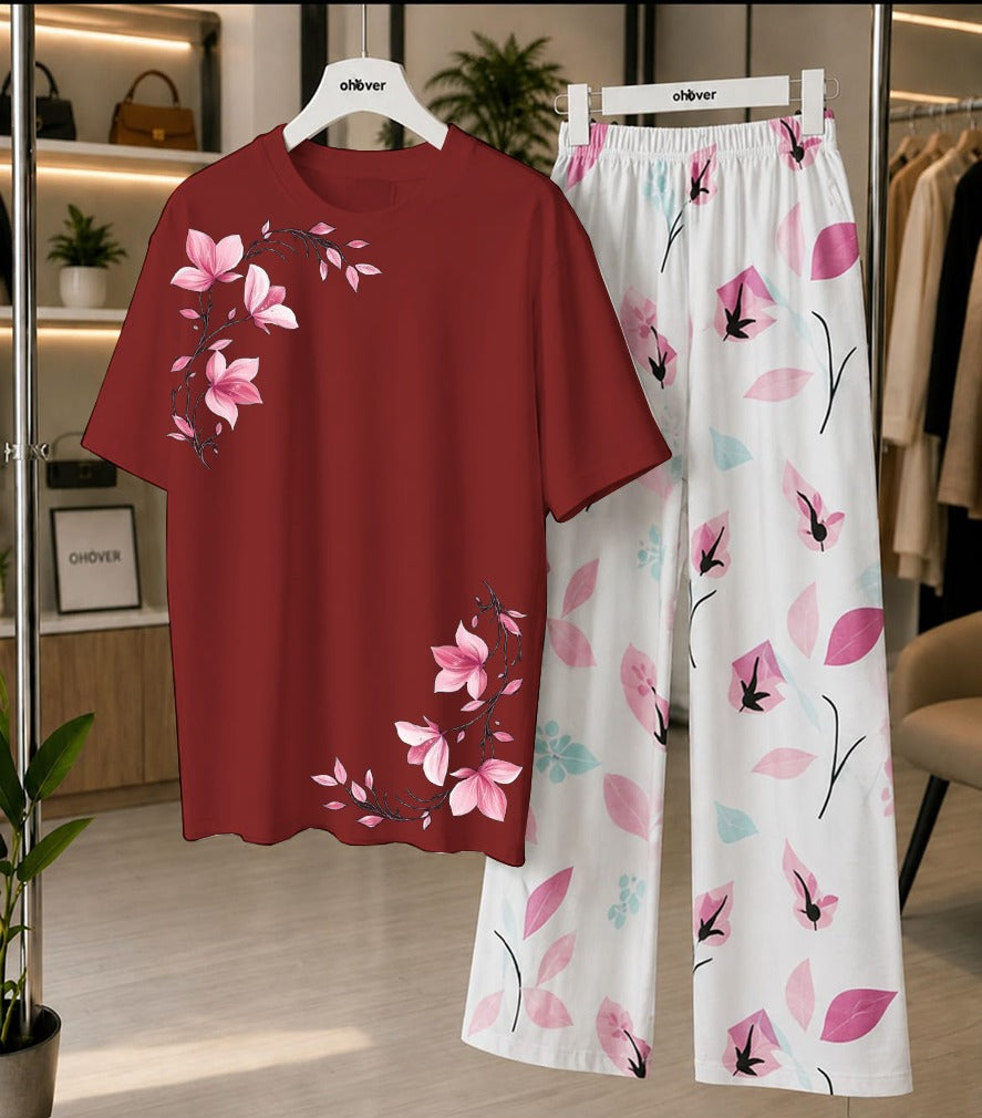 New Printed Night Suit With Trousers For Women