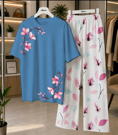 New Printed Night Suit With Trousers For Women