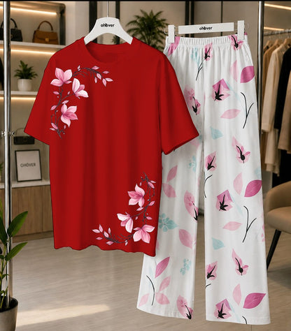 New Printed Night Suit With Trousers For Women