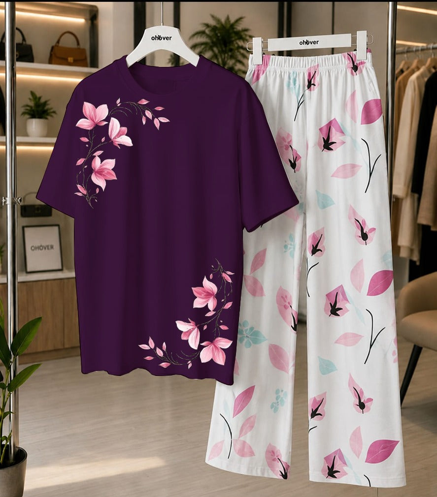 New Printed Night Suit With Trousers For Women