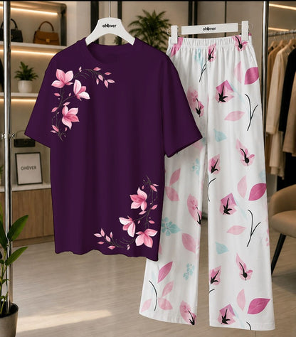New Printed Night Suit With Trousers For Women