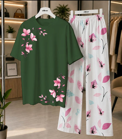 New Printed Night Suit With Trousers For Women