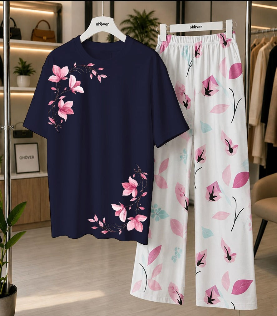 New Printed Night Suit With Trousers For Women