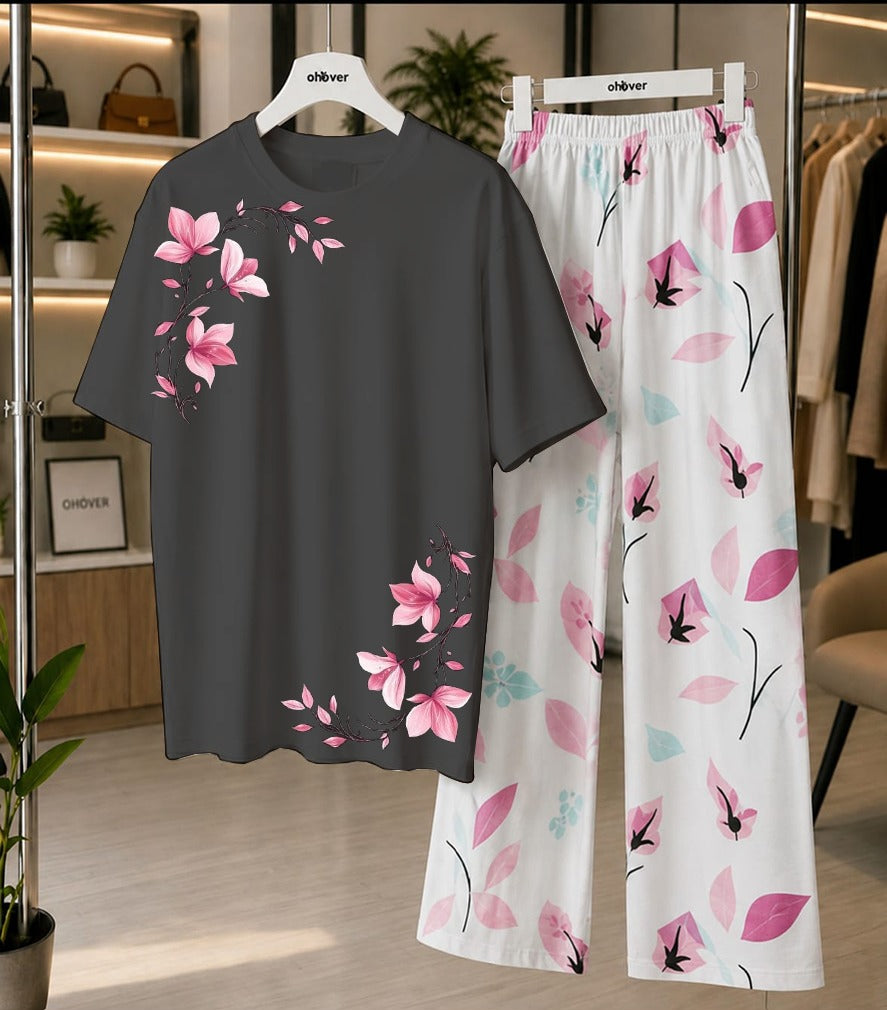 New Printed Night Suit With Trousers For Women