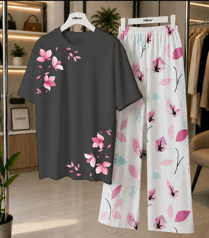 New Printed Night Suit With Trousers For Women
