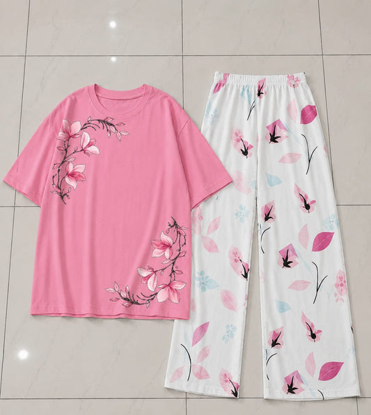 New Printed Night Suit With Trousers For Women