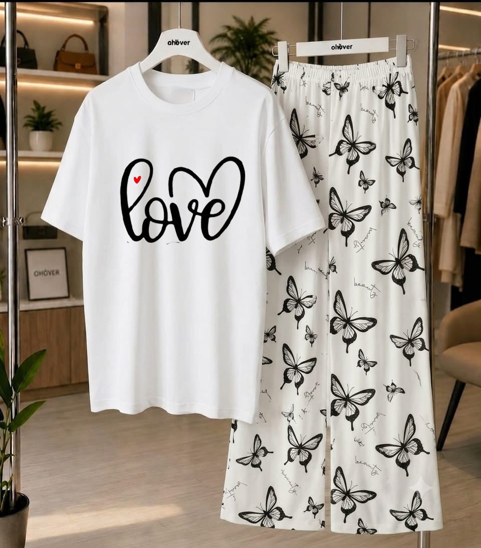 New Printed Night Suit With Trousers For Women