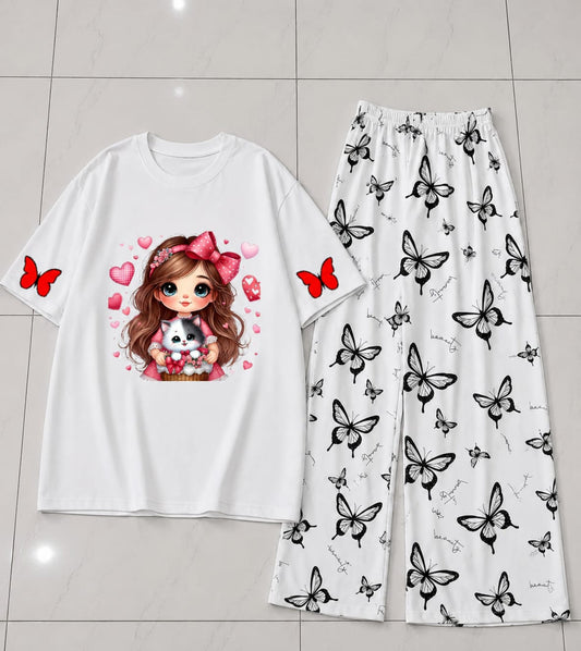 New Printed Night Suit With Trousers For Women