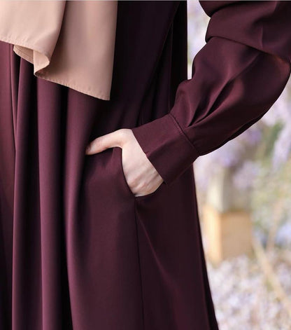 Abaya Arrival  Front Zip & Side Pocket Abaya With Adjustable Belt