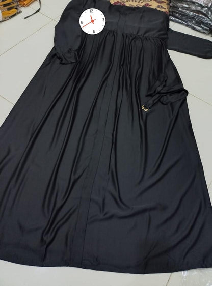 Abaya Arrival  Front Zip & Side Pocket Abaya With Adjustable Belt