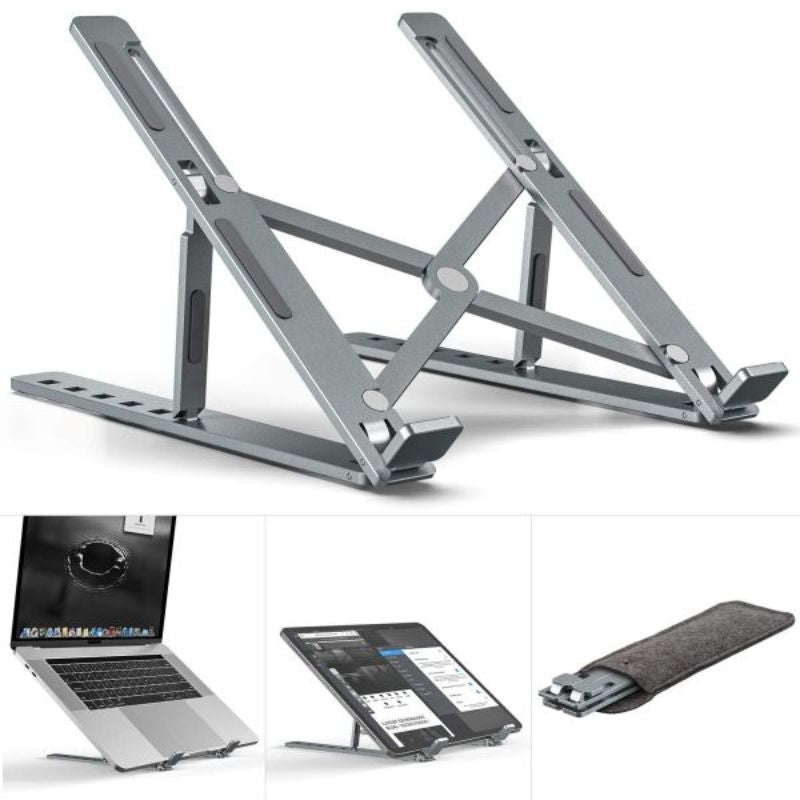 Metal Laptop 💻 Stand | Adjustable Foldable Laptop Stand | Portable Laptop Stand With Box & Cover📔