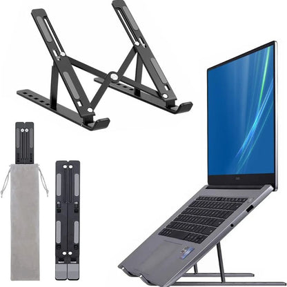Metal Laptop 💻 Stand | Adjustable Foldable Laptop Stand | Portable Laptop Stand With Box & Cover📔