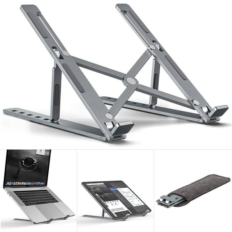 Metal Laptop 💻 Stand | Adjustable Foldable Laptop Stand | Portable Laptop Stand With Box & Cover📔